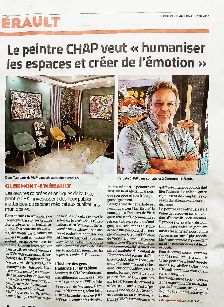 CHAP sur Midi Libre - 19 janvier 2026